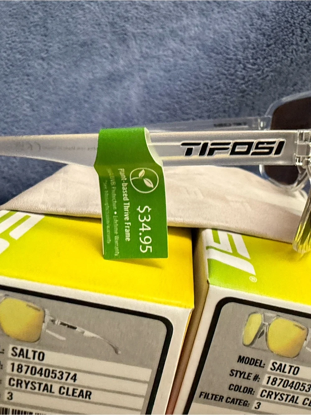 Tifosi Optics Clear Frame Sunglasses with Amber Gold Mirror Lenses
